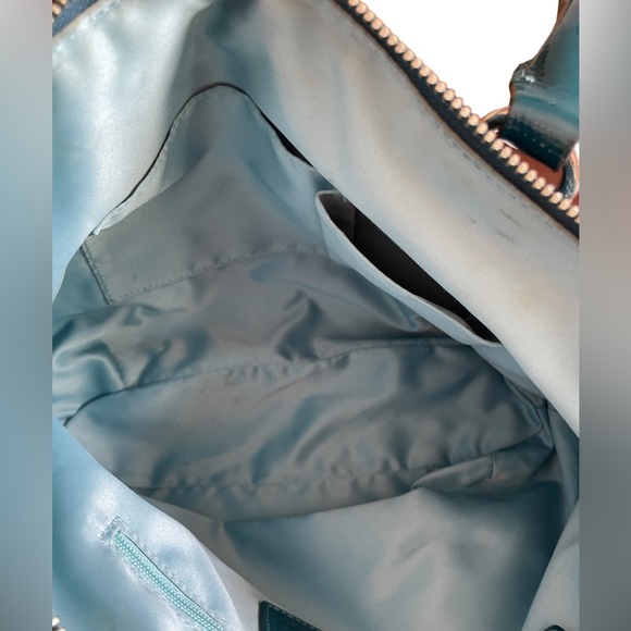 Coach Teal & Silver Signature Textile Jacquard Purse - Picture 6 of 6